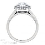 Round Cut Forever One Moissanite Engagement Ring #GTJ1017-round-fo-w 2 Round Cut Forever One Moissanite Engagement Ring #GTJ1017-round-fo-w