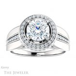 Round Cut Forever One Moissanite Engagement Ring #GTJ1017-round-fo-w 1 Round Cut Forever One Moissanite Engagement Ring #GTJ1017-round-fo-w