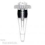 Round Cut Forever One Moissanite Engagement Ring #GTJ1017-round-fo-w 3 Round Cut Forever One Moissanite Engagement Ring #GTJ1017-round-fo-w