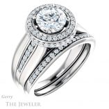 Round Cut Forever One Moissanite Engagement Ring #GTJ1017-round-fo-w 6 Round Cut Forever One Moissanite Engagement Ring #GTJ1017-round-fo-w