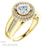 Round Cut Forever One Moissanite Engagement Ring #GTJ1017-round-fo-y 4 Round Cut Forever One Moissanite Engagement Ring #GTJ1017-round-fo-y