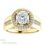 Round Cut Forever One Moissanite Engagement Ring #GTJ1017-round-fo-y 1 Round Cut Forever One Moissanite Engagement Ring #GTJ1017-round-fo-y