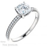 Cushion Cut Forever One Moissanite Engagement Ring #GTJ1018-cushion-fo-w 4 Cushion Cut Forever One Moissanite Engagement Ring #GTJ1018-cushion-fo-w