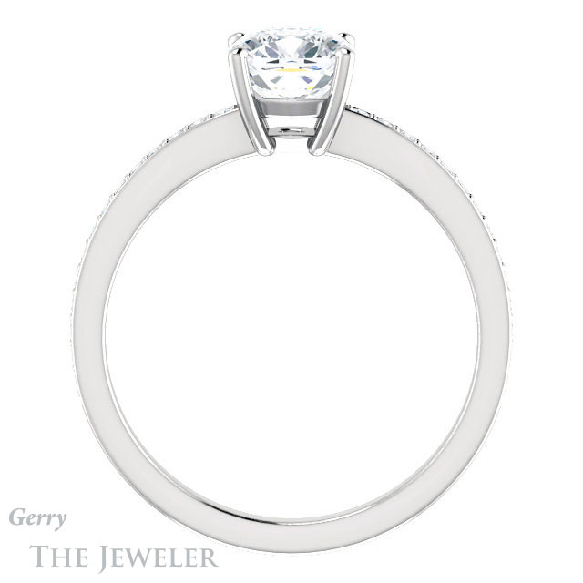 Cushion Cut Forever One Moissanite Engagement Ring #GTJ1018-cushion-fo-w