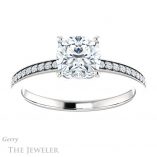 Cushion Cut Forever One Moissanite Engagement Ring #GTJ1018-cushion-fo-w 1 Cushion Cut Forever One Moissanite Engagement Ring #GTJ1018-cushion-fo-w