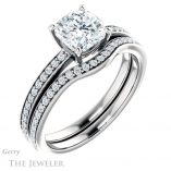 Cushion Cut Forever One Moissanite Engagement Ring #GTJ1018-cushion-fo-w 6 Cushion Cut Forever One Moissanite Engagement Ring #GTJ1018-cushion-fo-w