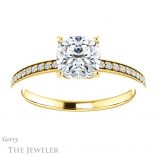Cushion Cut Forever One Moissanite Engagement Ring #GTJ1018-cushion-fo-y 1 Cushion Cut Forever One Moissanite Engagement Ring #GTJ1018-cushion-fo-y
