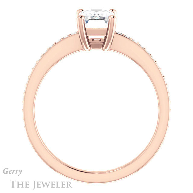 Emerald Cut Forever One Moissanite Engagement Ring #GTJ1018-emerald-fb-r 2 Emerald Cut Forever Brilliant Moissanite Engagement Ring #GTJ1018-emerald-fb-r