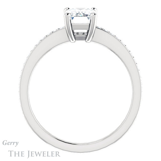 Emerald Cut Forever Brilliant Moissanite Engagement Ring #GTJ1018-emerald-fb-w