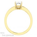Emerald Cut Forever One Moissanite Engagement Ring #GTJ1018-emerald-fb-y 2 Emerald Cut Forever Brilliant Moissanite Engagement Ring #GTJ1018-emerald-fb-y