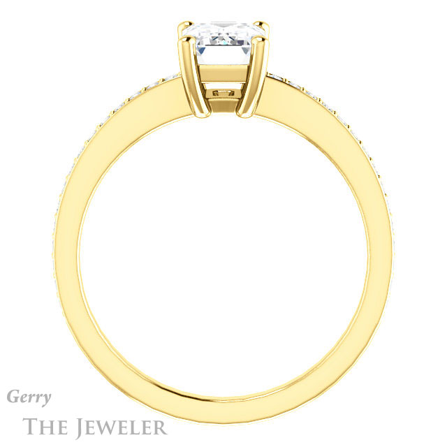 Emerald Cut Forever Brilliant Moissanite Engagement Ring #GTJ1018-emerald-fb-y