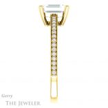 Emerald Cut Forever One Moissanite Engagement Ring #GTJ1018-emerald-fb-y 3 Emerald Cut Forever Brilliant Moissanite Engagement Ring #GTJ1018-emerald-fb-y