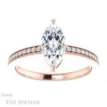 Marquise Cut Forever One Moissanite Engagement Ring #GTJ1018-marquise-fb-r 1 Marquise Cut Forever Brilliant Moissanite Engagement Ring #GTJ1018-marquise-fb-r