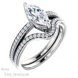 Marquise Cut Forever Brilliant Moissanite Engagement Ring #GTJ1018-marquise-fb-w