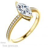 Marquise Cut Forever One Moissanite Engagement Ring #GTJ1018-marquise-fb-y 4 Marquise Cut Forever Brilliant Moissanite Engagement Ring #GTJ1018-marquise-fb-y