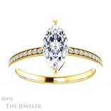 Marquise Cut Forever One Moissanite Engagement Ring #GTJ1018-marquise-fb-y 1 Marquise Cut Forever Brilliant Moissanite Engagement Ring #GTJ1018-marquise-fb-y