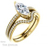 Marquise Cut Forever One Moissanite Engagement Ring #GTJ1018-marquise-fb-y 6 Marquise Cut Forever Brilliant Moissanite Engagement Ring #GTJ1018-marquise-fb-y