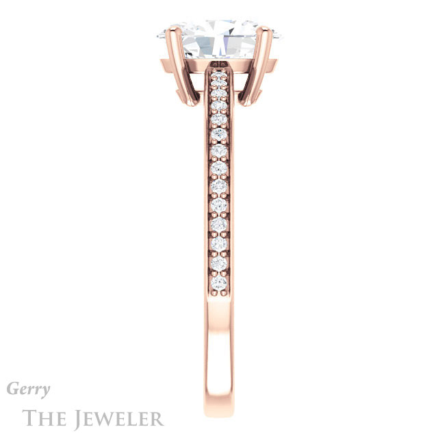 Oval Shaped Forever One Moissanite Engagement Ring #GTJ1018-oval-fo-r