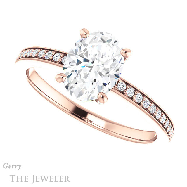 Oval Shaped Forever One Moissanite Engagement Ring #GTJ1018-oval-fo-r
