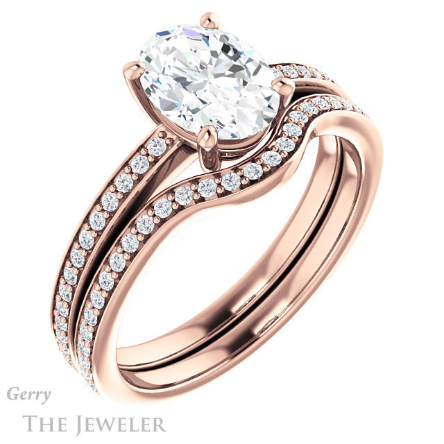 Oval Shaped Forever One Moissanite Engagement Ring #GTJ1018-oval-fo-r