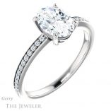 Oval Shaped Forever One Moissanite Engagement Ring #GTJ1018-oval-fo-w 4 Oval Shaped Forever One Moissanite Engagement Ring #GTJ1018-oval-fo-w