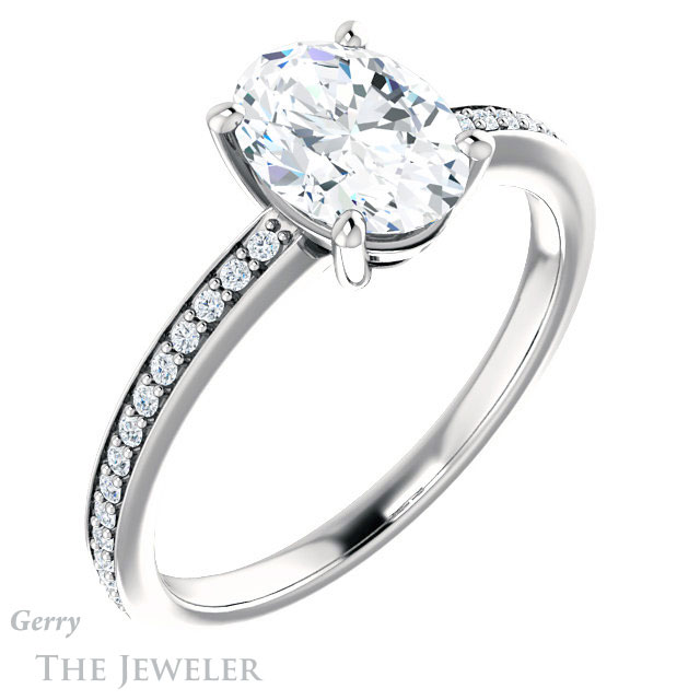 Oval Shaped Forever One Moissanite Engagement Ring #GTJ1018-oval-fo-w 4 Oval Shaped Forever One Moissanite Engagement Ring #GTJ1018-oval-fo-w