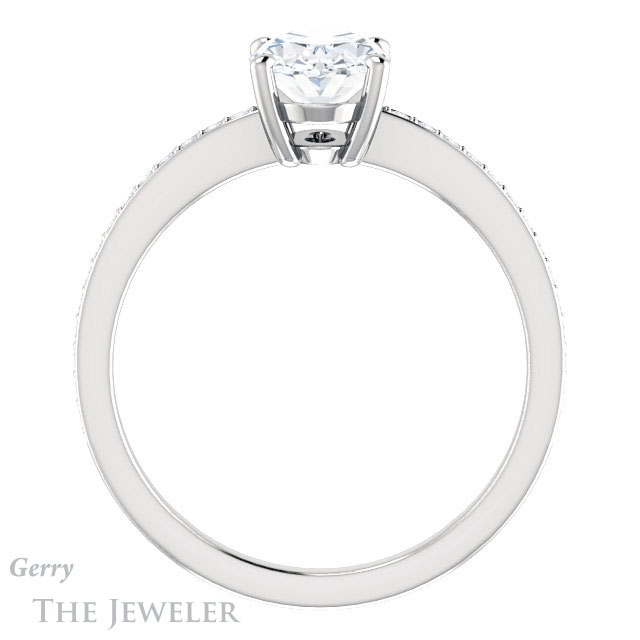 Oval Shaped Forever One Moissanite Engagement Ring #GTJ1018-oval-fo-w 2 Oval Shaped Forever One Moissanite Engagement Ring #GTJ1018-oval-fo-w