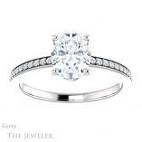 Oval Shaped Forever One Moissanite Engagement Ring #GTJ1018-oval-fo-w 1 Oval Shaped Forever One Moissanite Engagement Ring #GTJ1018-oval-fo-w