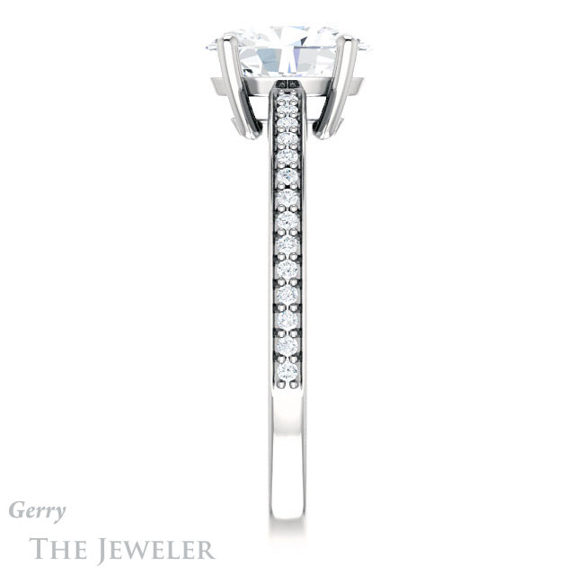 Oval Shaped Forever One Moissanite Engagement Ring #GTJ1018-oval-fo-w 3 Oval Shaped Forever One Moissanite Engagement Ring #GTJ1018-oval-fo-w