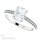 Oval Shaped Forever One Moissanite Engagement Ring #GTJ1018-oval-fo-w 5 Oval Shaped Forever One Moissanite Engagement Ring #GTJ1018-oval-fo-w
