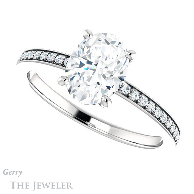 Oval Shaped Forever One Moissanite Engagement Ring #GTJ1018-oval-fo-w 5 Oval Shaped Forever One Moissanite Engagement Ring #GTJ1018-oval-fo-w