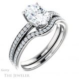Oval Shaped Forever One Moissanite Engagement Ring #GTJ1018-oval-fo-w 6 Oval Shaped Forever One Moissanite Engagement Ring #GTJ1018-oval-fo-w