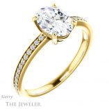 Oval Shaped Forever One Moissanite Engagement Ring #GTJ1018-oval-fo-y