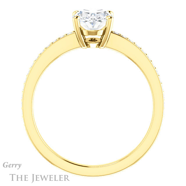 Oval Shaped Forever One Moissanite Engagement Ring #GTJ1018-oval-fo-y
