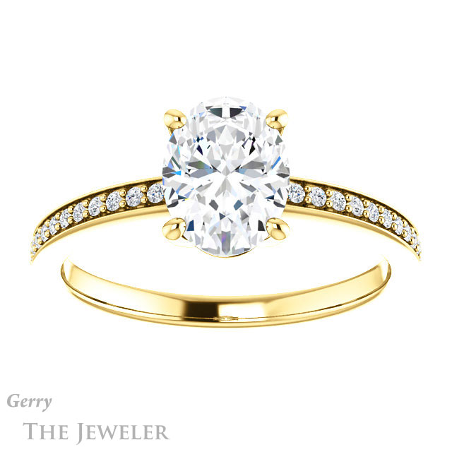 Oval Shaped Forever One Moissanite Engagement Ring #GTJ1018-oval-fo-y