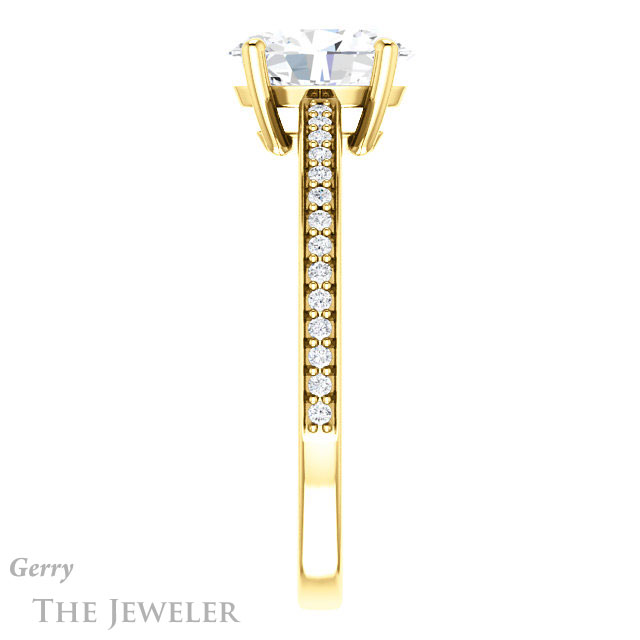 Oval Shaped Forever One Moissanite Engagement Ring #GTJ1018-oval-fo-y