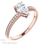 Pear Shaped Forever Brilliant Moissanite Engagement Ring #GTJ1018-pear-fb-r