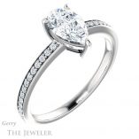 Pear Shaped Forever Brilliant Moissanite Engagement Ring #GTJ1018-pear-fb-w