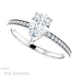 Pear Shaped Forever Brilliant Moissanite Engagement Ring #GTJ1018-pear-fb-w