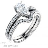 Pear Shaped Forever Brilliant Moissanite Engagement Ring #GTJ1018-pear-fb-w