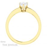 Pear Shaped Forever One Moissanite Engagement Ring #GTJ1018-pear-fb-y 2 Pear Shaped Forever Brilliant Moissanite Engagement Ring #GTJ1018-pear-fb-y