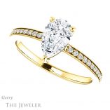 Pear Shaped Forever One Moissanite Engagement Ring #GTJ1018-pear-fb-y 5 Pear Shaped Forever Brilliant Moissanite Engagement Ring #GTJ1018-pear-fb-y