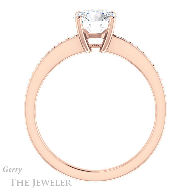 Round Cut Forever One Moissanite Engagement Ring #GTJ1018-round-fo-r