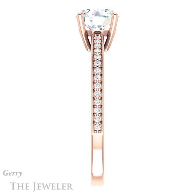 Round Cut Forever One Moissanite Engagement Ring #GTJ1018-round-fo-r