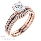 Round Cut Forever One Moissanite Engagement Ring #GTJ1018-round-fo-r