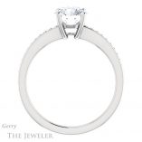 Round Cut Forever One Moissanite Engagement Ring #GTJ1018-round-fo-w