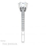 Round Cut Forever One Moissanite Engagement Ring #GTJ1018-round-fo-w