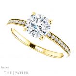 Round Cut Forever One Moissanite Engagement Ring #GTJ1018-round-fo-y 5 Round Cut Forever One Moissanite Engagement Ring #GTJ1018-round-fo-y