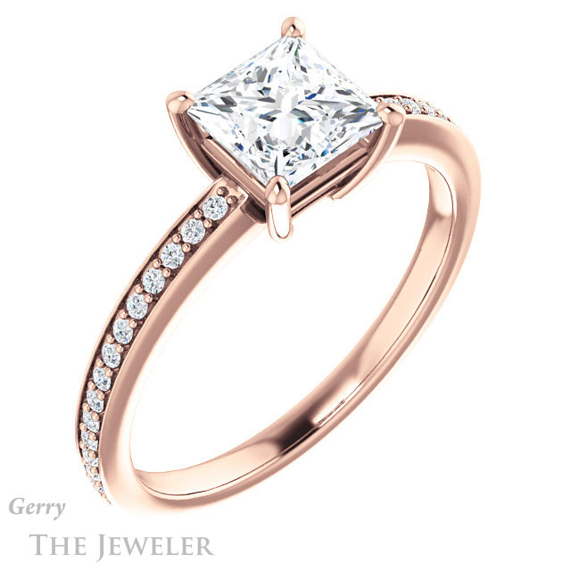 Princess Cut Forever One Moissanite Engagement Ring #GTJ1018-square-fo-r