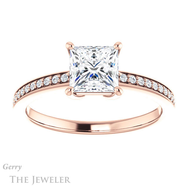 Princess Cut Forever One Moissanite Engagement Ring #GTJ1018-square-fo-r